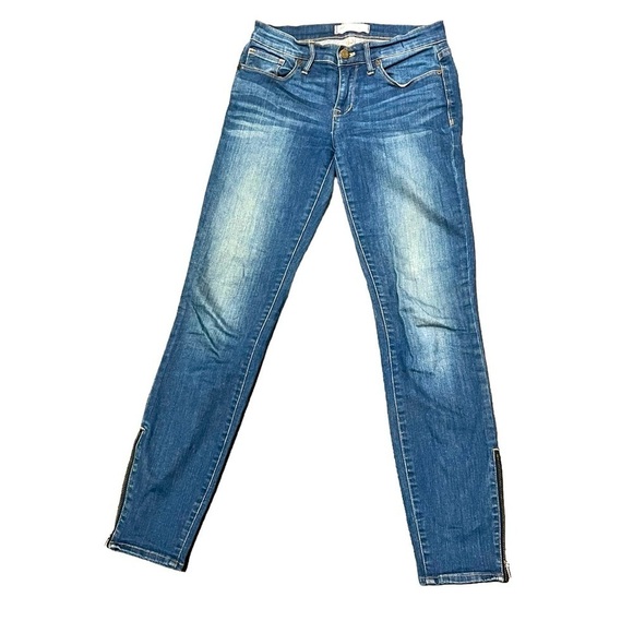 Women’s Madewell Jeans Size 25 Blue Ankle Zip - Picture 1 of 5